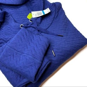 NWT SPALDING QUILTED HOODIE SIZE XL ROYAL BLUE